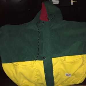 Red green yellow jacket